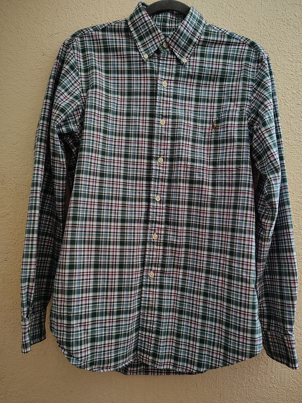 Polo Ralph Lauren Forest Green Plaid Button Down Shirt Size S/P Small